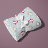 Kuschelstrick OZIDOU Grau / Rot